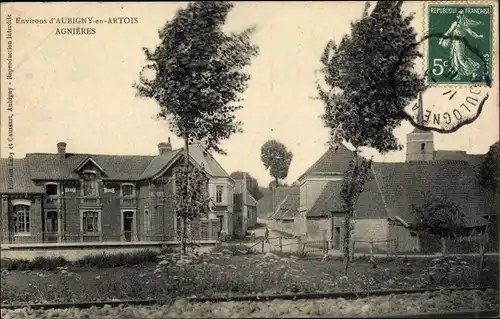 Ak Agnières Pas de Calais, Teilansicht des Ortes, Häuser