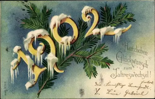 Ak Glückwunsch Neujahr 1902, Tannenzweig