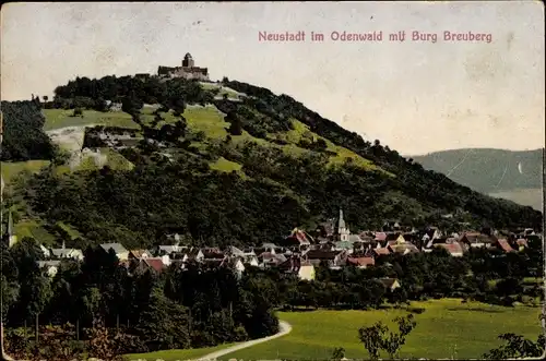 Ak Neustadt Breuberg im Odenwald, Teilansicht, Burg