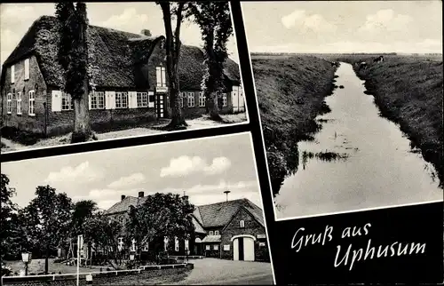 Ak Uphusum in Holstein, Gasthaus, Spielplatz, Landschaft