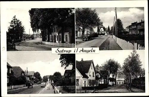Ak Satrup in Angeln, Straßenpartien