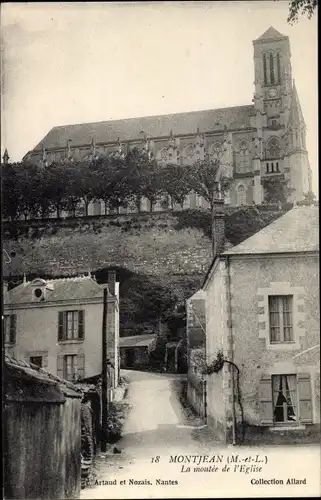 Ak Montjean Maine et Loire, La montee de l'Eglise