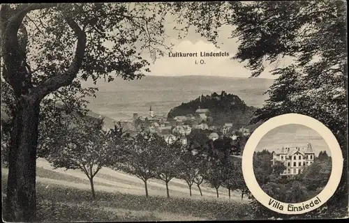 Ak Lindenfels im Odenwald, Panorama, Villa Einsiedel