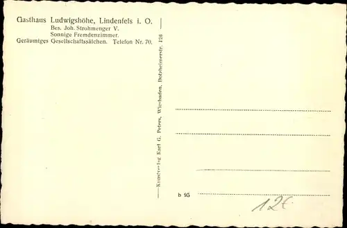 Ak Lindenfels im Odenwald, Gasthaus Ludwigshöhe