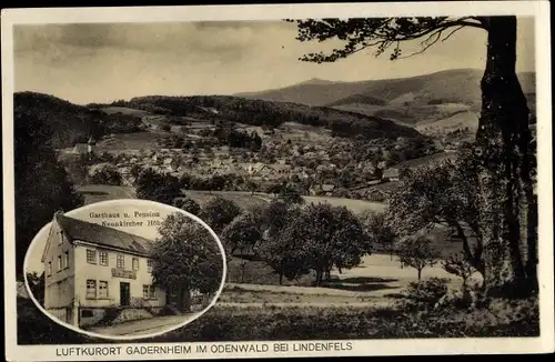 Ak Gadernheim Lautertal im Odenwald, Gesamtansicht, Gasthaus Zur Neunkircher Höhe