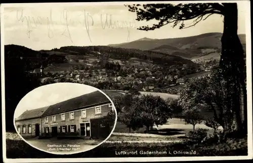 Ak Gadernheim Lautertal im Odenwald, Gesamtansicht, Gasthaus Zum Erbacher Hof