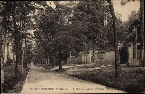 Ak Louveciennes Marly Yvelines, Cote du Coeur Volant, Straßenpartie