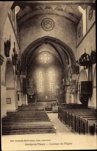 Ak Livry le Vieux Calvados, Interieur de l'Eglise