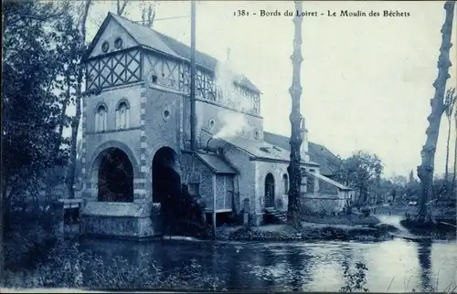 Ak Moulin des Béchets Loiret, Teilansicht des Ortes