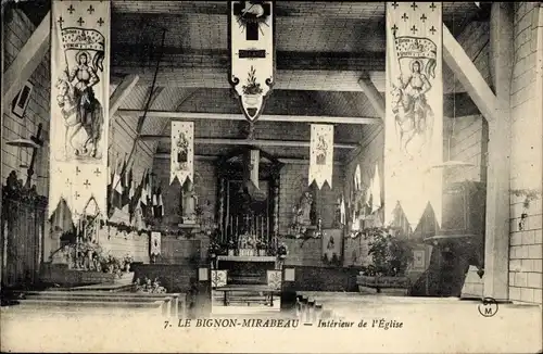 Ak Le Bignon Mirabeau Loiret, Interieur de l'Eglise