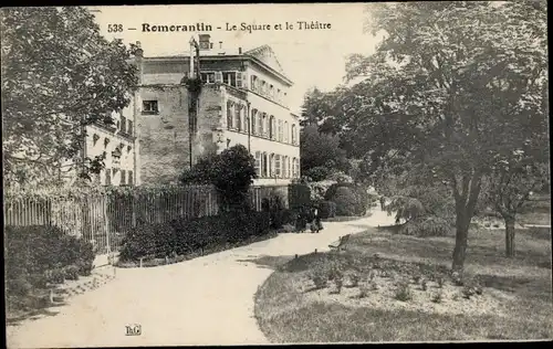 Ak Romorantin Loir et Cher, Le Square, le Theatre