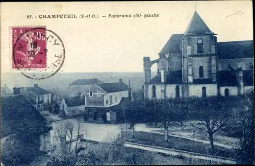Ak Champcueil Essonne, Panorama cote gauche