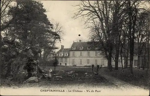 Ak Cheptainville Essonne, Le Chateau, Vu du Parc