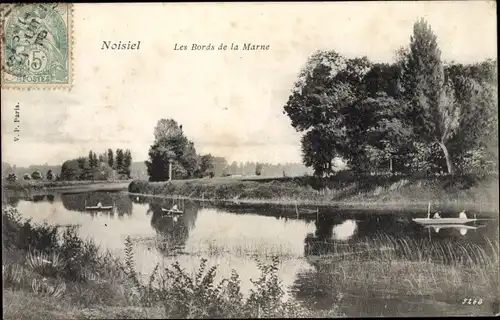 Ak Noisiel Seine-et-Marne, Les Bords de la Marne