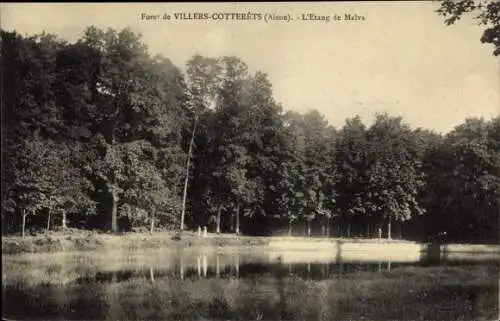 Ak Villers Cotterêts Aisne, L'Etang de Malva, Foret