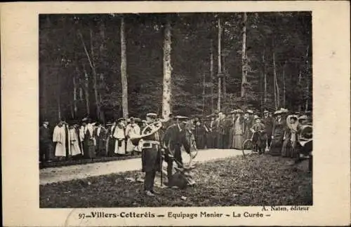 Ak Villers Cotterêts Aisne, Equipage Menier, La Curee