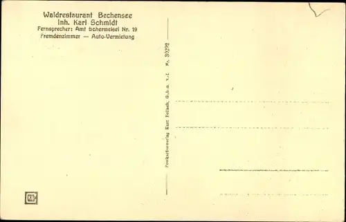 Ak Trzemeszno Lubuskie Schermeisel Ostbrandenburg, Waldrestaurant Bechensee, Seepartie