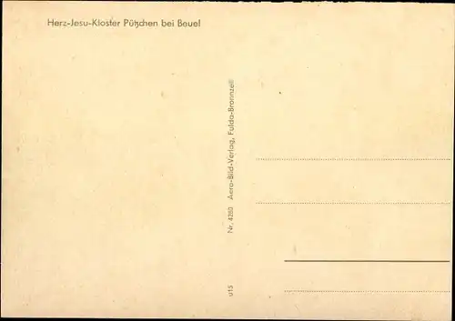 Ak Pützchen Bechlinghoven Beuel Bonn, Herz Jesu Kloster, Vogelschau