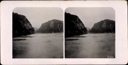 Stereo Foto Idylle an der Donau, Landschaftsmotiv