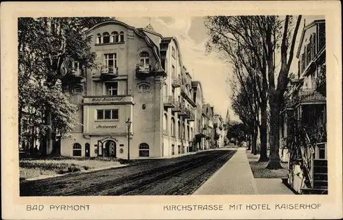 Ak Bad Pyrmont in Niedersachsen, Kirchstraße, Hotel Kaiserhof