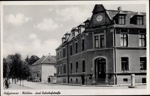 Ak Hofgeismar in Nordhessen, Mühlenstraße, Bahnhofstraße, Postamt