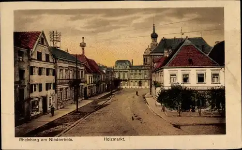 Ak Rheinberg am Niederrhein, Holzmarkt