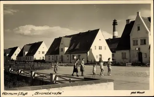Ak Hörnum auf Sylt Nordfriesland, Strandstraße, Leuchtturm