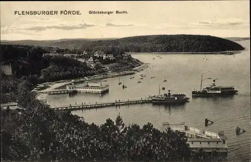 Ak Glücksburg an der Ostsee, Bucht, Flensburger Förde