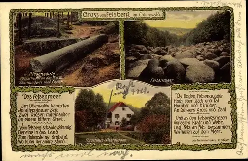 Ak Reichenbach Lautertal im Odenwald, Felsberg, Felsenmeer, Forsthaus