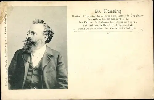Ak Göggingen Augsburg in Schwaben, Mediziner Friedrich Hessing, orthopädische Heilanstalt
