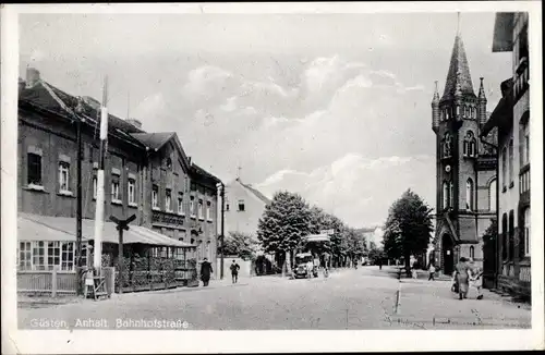 Ak Güsten in Anhalt, Bahnhofstraße, Hotel