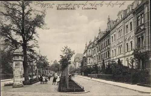 Ak Halberstadt am Harz, Lindenweg, Litfaßsäule