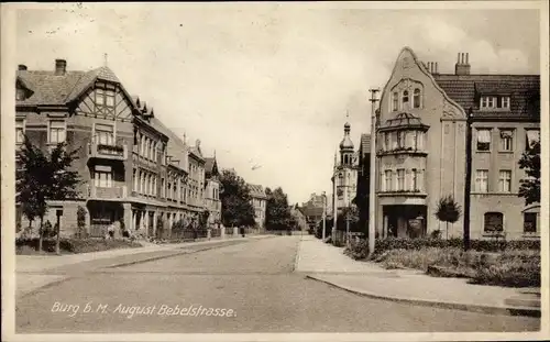 Ak Burg bei Magdeburg, August Bebelstraße