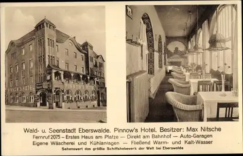 Ak Eberswalde im Kreis Barnim, Pinnows Hotel