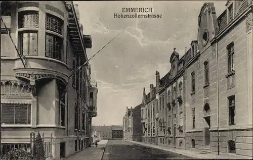 Ak Emmerich am Niederrhein, Hohenzollernstraße, Wohnhäuser, Eckgebäude