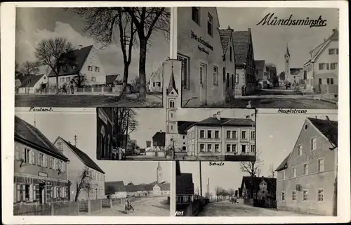 Ak Münchsmünster in Oberbayern, Forstamt, Hauptstraße, Schule, Kirche