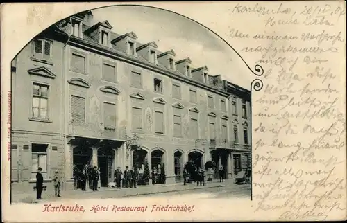 Ak Karlsruhe in Baden, Hotel Restaurant Friedrichshof