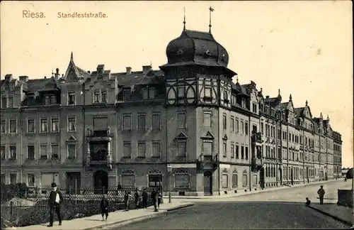 Ak Riesa an der Elbe Sachsen, Standfeststraße