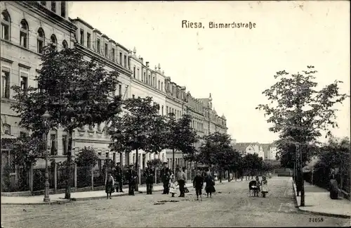 Ak Riesa an der Elbe Sachsen, Bismarckstraße