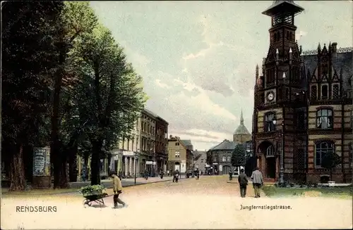 Ak Rendsburg in Schleswig Holstein, Jungfernstiegstraße