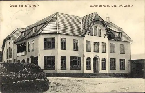 Ak Sterup in Schleswig Holstein, Bahnhofshotel