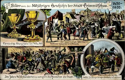Ak Crimmitschau in Sachsen, Bilder aus 500 jähriger Stadtgeschichte, 1430- 1470