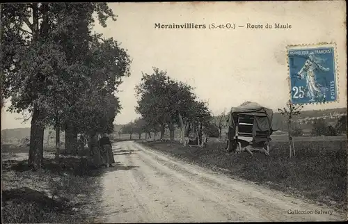 Ak Morainvilliers Yvelines, Route du Maule