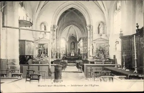Ak Mareil sur Mauldre Yvelines, Interieur de l'Eglise