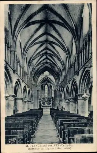 Ak Langrune sur Mer Calvados, Interieur de l'Eglise