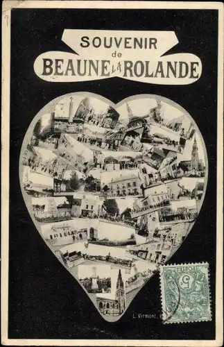 Ak Beaune la Rolande Loiret, Ortsansichten, Souvenir