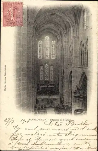 Ak Boiscommun Loiret, Interieur de l'Eglise