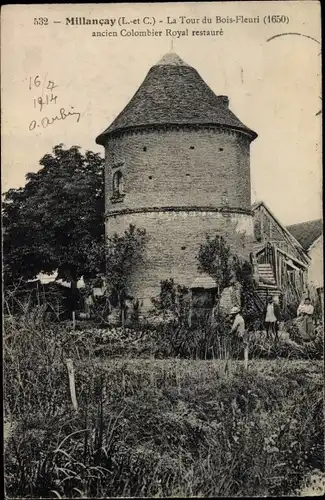 Ak Millançay Loir-et-Cher, La Tour du Bois Fleuri, Colombier Royal