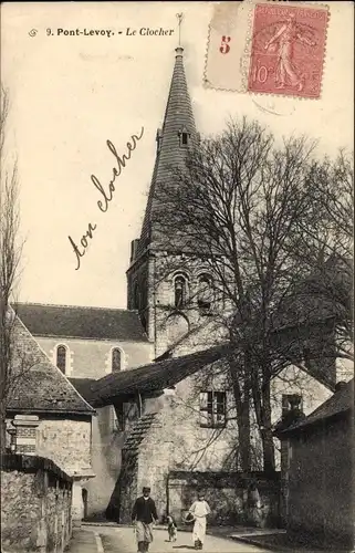 Ak Pontlevoy Loir et Cher, Le Clocher