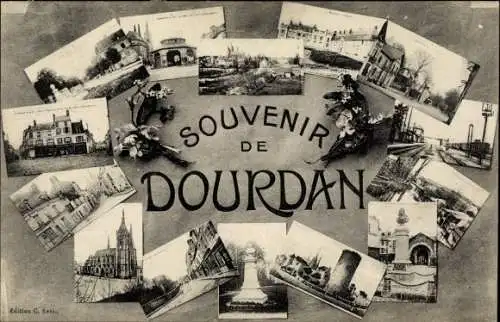 Ak Dourdan Essonne, Ortsansichten, Souvenir